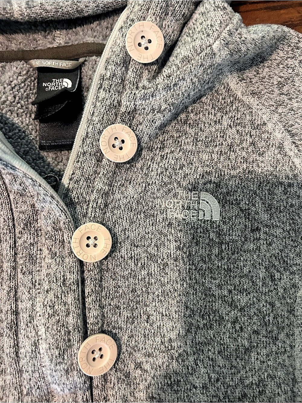 The North Face Gray Hooded Pullover Size Medium - Picture 4 of 7